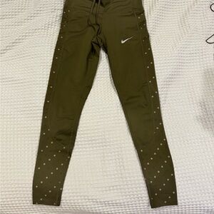 Nike Dark Green Leggings with Dotted Design